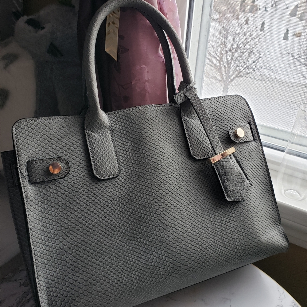 a new day Atwood East West Satchel Gray